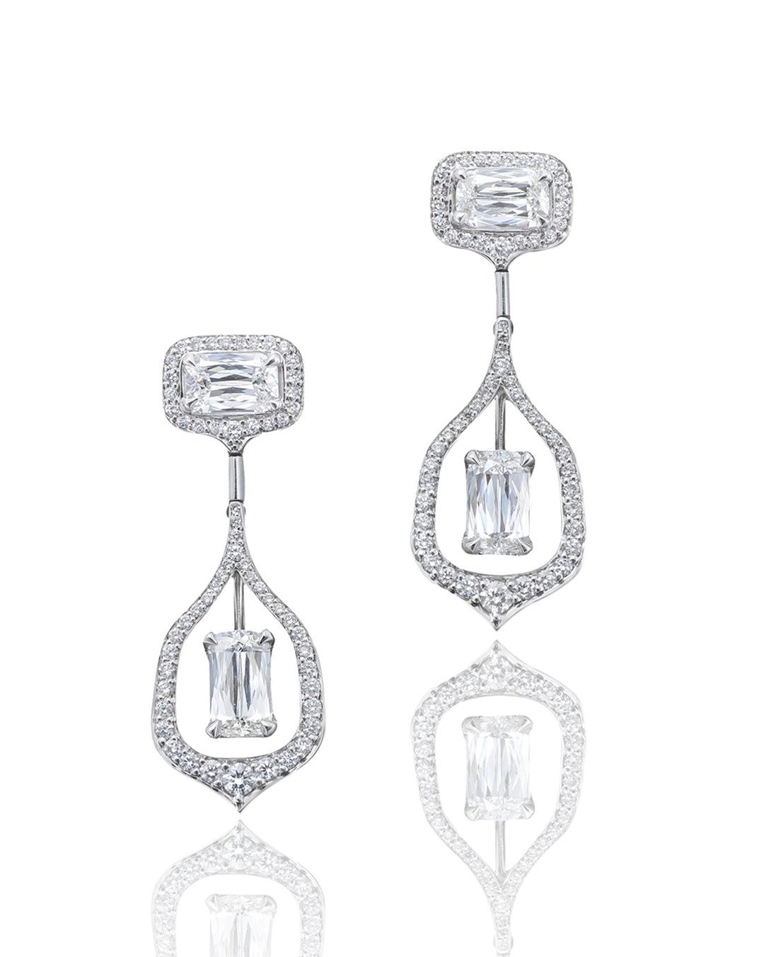 Boodles Wisteria Ashokacut diamond earrings.